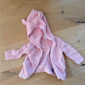 GAP Pink Knit Baby Hoodie